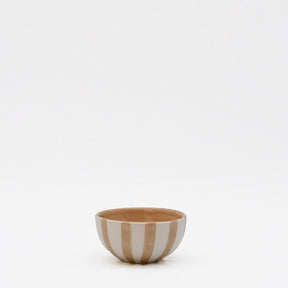 Petit bol en céramique rayé moka et blanc Petit bol rayé  "Costa Nova Mar" - Moka