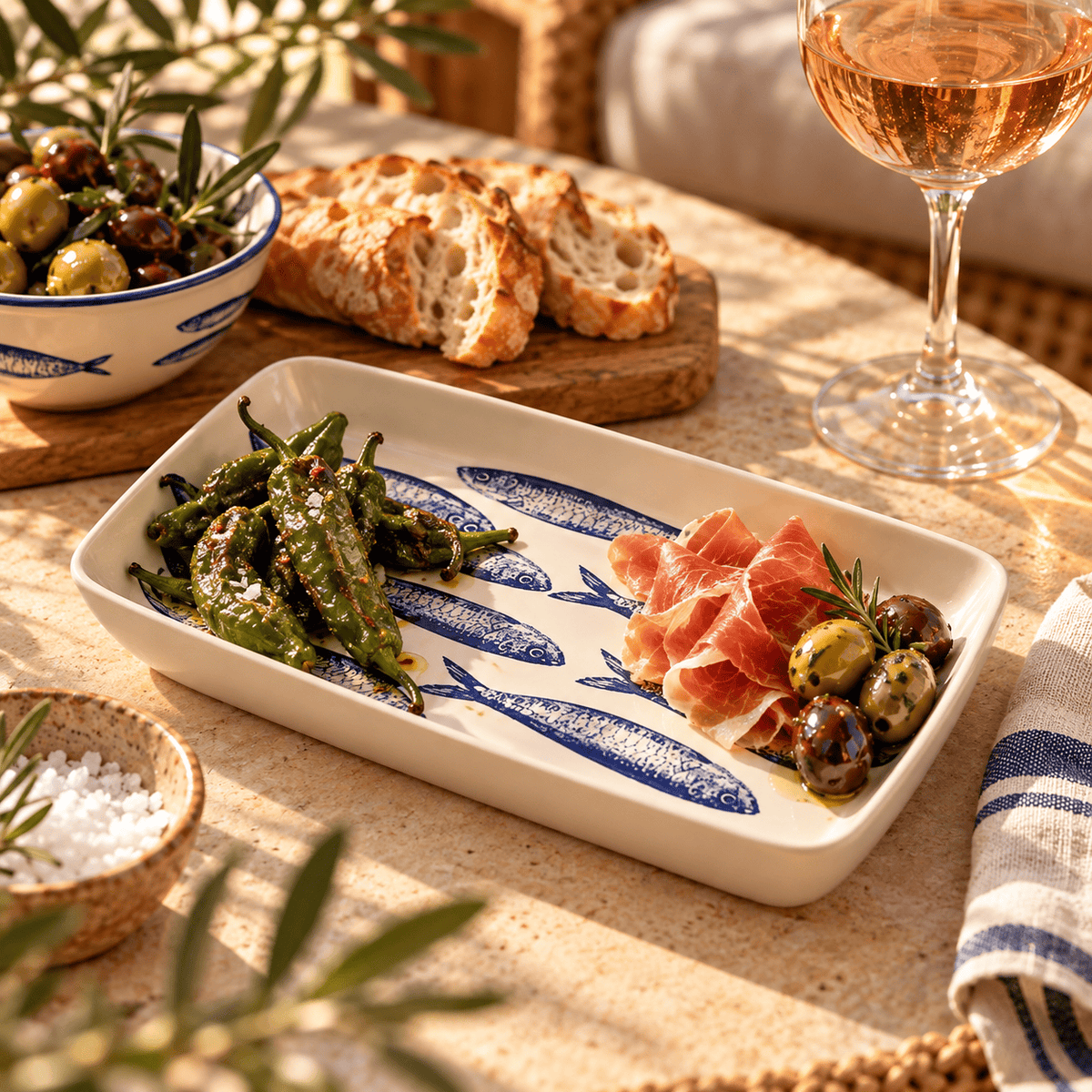 Petit plat décor sardines bleues en céramique 16 cm | Portugal Plat "Sardinhas" 16cm - Bleu