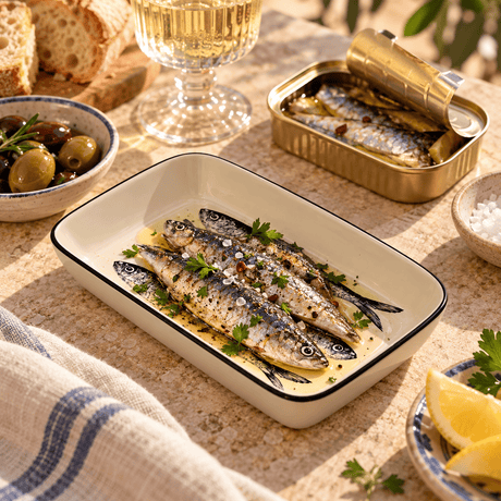 Petit plat décor sardines noires en céramique 16 cm | Portugal Plat "Sardinhas" 16cm - Noir