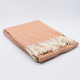 Plaid en coton bleu motifs chevrons I Artisanat du Portugal en ligne Plaid en coton "Ondas" - Terracotta