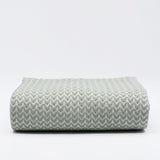 Plaid en coton bleu motifs chevrons I Artisanat du Portugal en ligne Plaid en coton "Ondas" - Vert