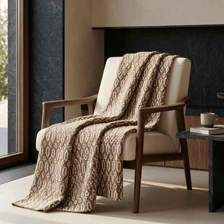 Plaid en laine Coloris Camel I Artisanat du Portugal en ligne Plaid en laine "Real" - Camel