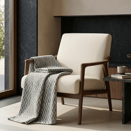 Plaid en laine et fibres naturelles vert I Textile du Portugal Plaid en laine "Real" - Vert