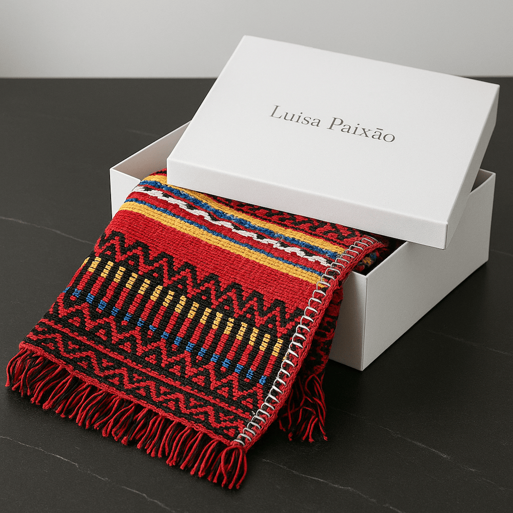 Plaid traditionnel Portugais Bordeaux Plaid traditionnel portugais à frange - Bordeaux