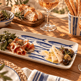Plat apéritif céramique motifs sardines bleues I Vente en ligne Plat "Sardinhas" 29cm - Bleu
