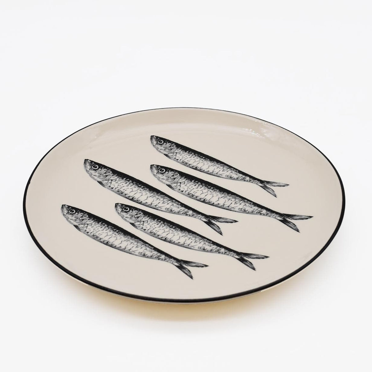 Plat apéritif céramique motifs sardinhas I Vente en ligne Assiette "Sardinhas" 15cm - Noir