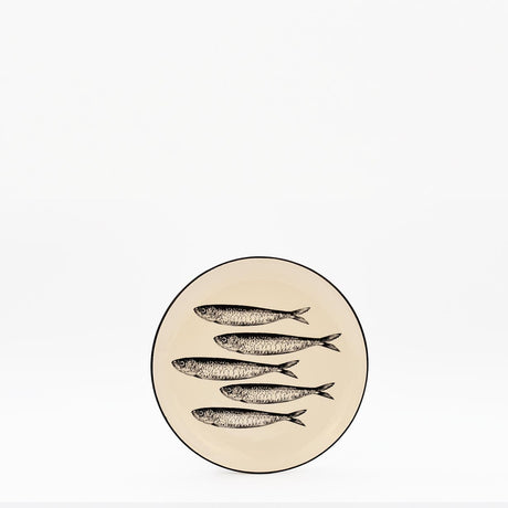 Plat apéritif céramique motifs sardinhas I Vente en ligne Assiette "Sardinhas" 15cm - Noir