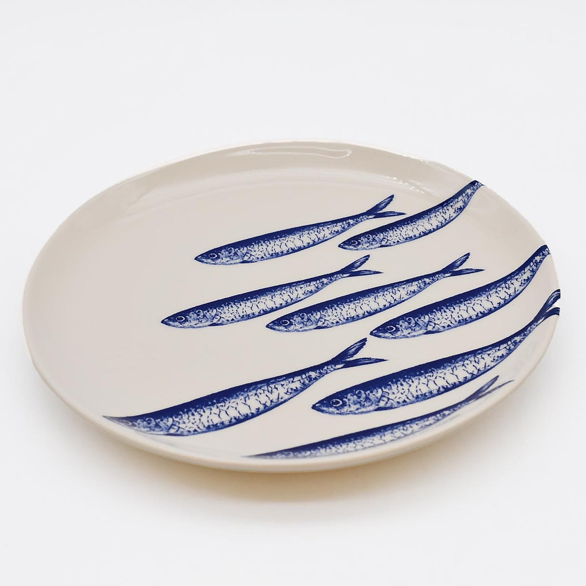 Plat apéritif céramique motifs sardinhas I Vente en ligne Assiette "Sardinhas" 20cm - Bleu