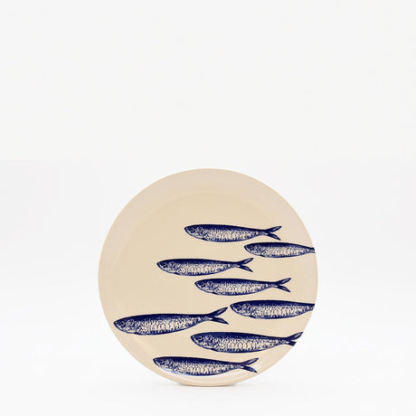 Plat apéritif céramique motifs sardinhas I Vente en ligne Assiette "Sardinhas" 20cm - Bleu