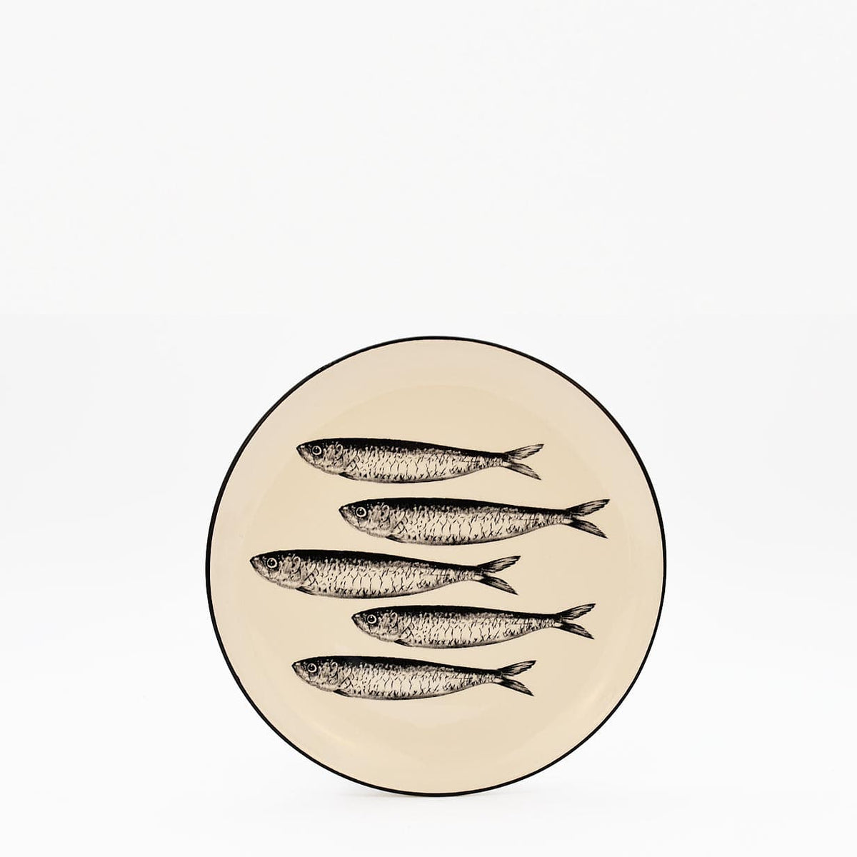 Plat apéritif céramique motifs sardinhas I Vente en ligne Assiette "Sardinhas" 20cm - Noir