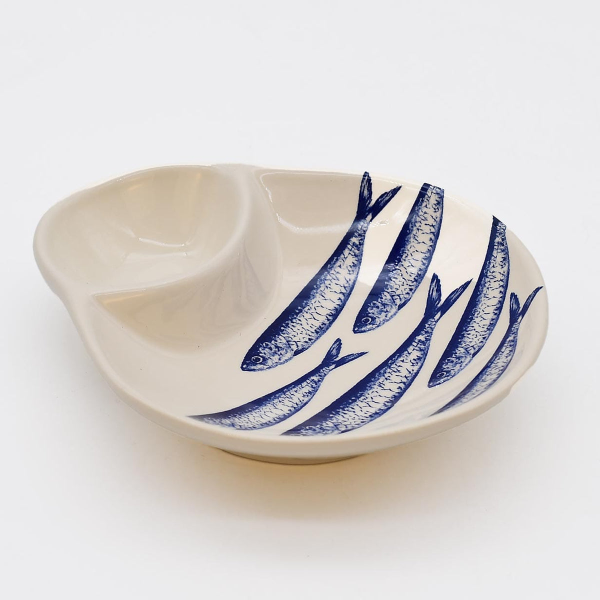 Plat apéritif céramique motifs sardinhas I Vente en ligne Coupe à olives "Sardinhas" - Bleu