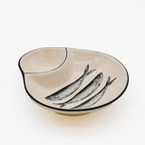 Plat apéritif céramique motifs sardinhas I Vente en ligne Coupe à olives "Sardinhas" - Noir