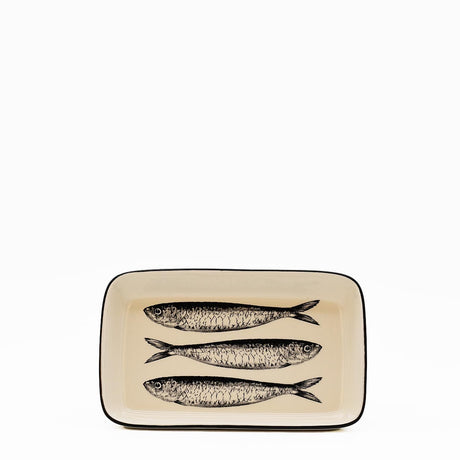 Plat apéritif céramique motifs sardinhas I Vente en ligne Plat "Sardinhas" 16cm - Noir