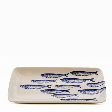 Plat apéritif céramique motifs sardinhas I Vente en ligne Plat "Sardinhas" 29cm - Bleu