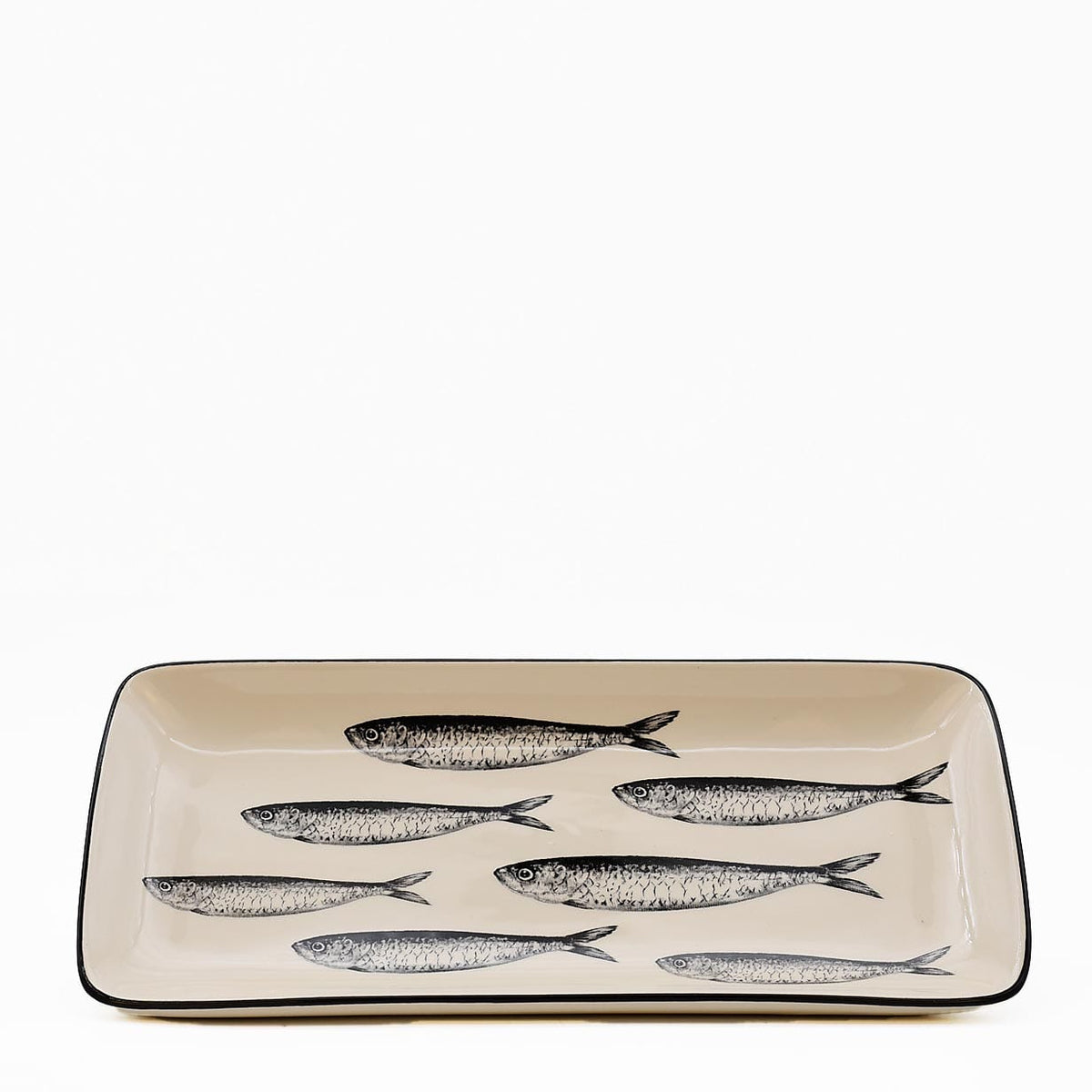 Plat apéritif céramique motifs sardinhas I Vente en ligne Plat "Sardinhas" 29cm - Noir