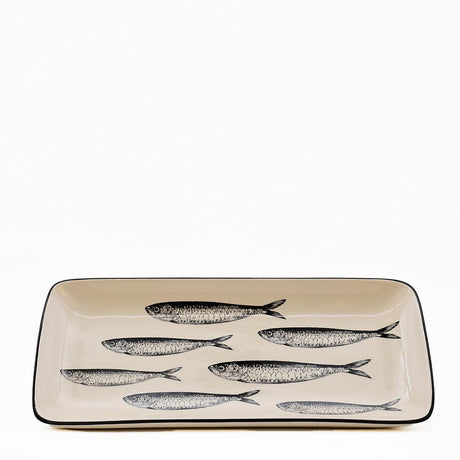 Plat apéritif céramique motifs sardinhas I Vente en ligne Plat "Sardinhas" 29cm - Noir