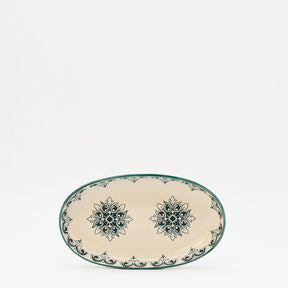 Plat ovale en céramique motifs Azulejos 19cm vert Plat ovale en céramique "Brasão" 19cm - Vert