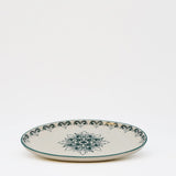 Plat ovale en céramique vert et blanc motifs Azulejos 26cm  Plat ovale en céramique "Brasão" 26cm - Vert