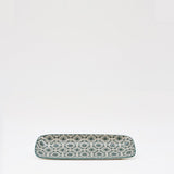 Plat rectangulaire en céramique motifs Azulejos verts et blancs 22cm Plat en céramique "Padrão" 22cm - Vert