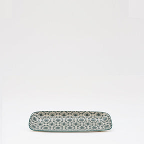 Plat rectangulaire en céramique motifs Azulejos verts et blancs 22cm Plat en céramique "Padrão" 22cm - Vert