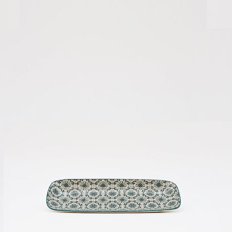 Plat rectangulaire en céramique motifs Azulejos verts et blancs 22cm Plat en céramique "Padrão" 22cm - Vert