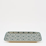 Plat rectangulaire en céramique motifs azulejos verts et blancs Plat en céramique "Padrão" - Vert