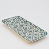 Plat rectangulaire en céramique motifs azulejos verts et blancs Plat en céramique "Padrão" - Vert