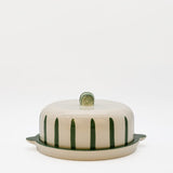Plateau à fromage ou gâteau en céramique à rayures vertes Costa Nova Plateau à fromage ou gateau "Costa Nova Mar" - Vert