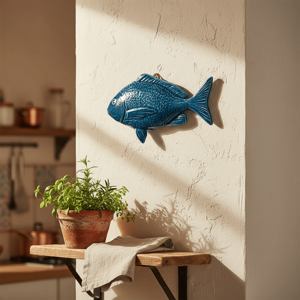 Poisson en céramique I Décoration murale portugaise Poisson en céramique "Dourada" Bleu