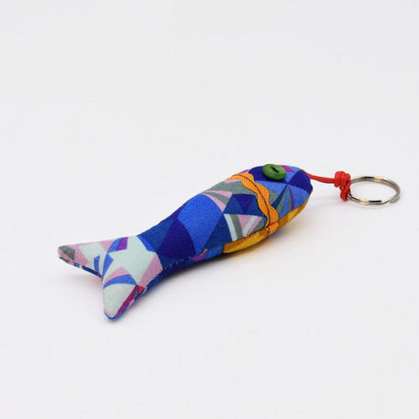 Porte clés bleu en forme de sardine Porte-clés en forme de Sardine - Bleu Motif 3