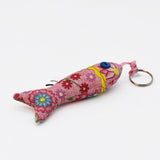 Porte clés bordeaux en forme de sardine Porte-clés en forme de Sardine - Rose Motif 1