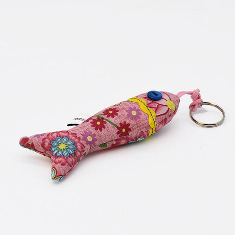 Porte clés bordeaux en forme de sardine Porte-clés en forme de Sardine - Rose Motif 1