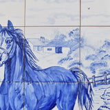 Réplique fidèle d’une fresque d’azulejos portugais du XVIIIᵉ siècle Fresque d'azulejos 90x60cm
