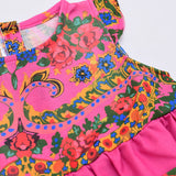 Robe enfant portugaise rose à motifs floraux Viana Robe enfant à motifs Viana - Rose