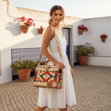 Sac cabas en jonc multicolore - Mode portugaise Sac cabas en jonc 26cm - Multicolore