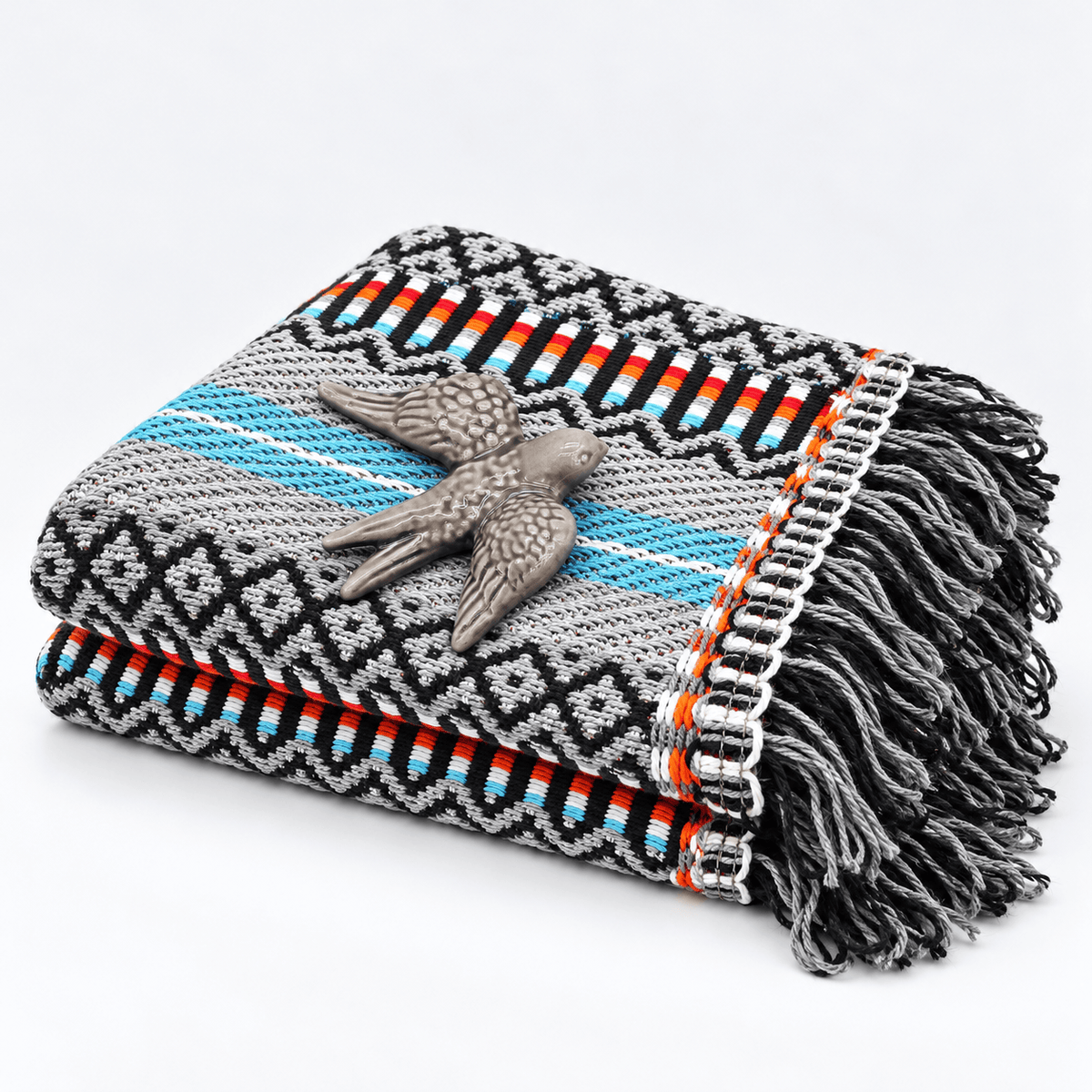 Sac cadeau I Plaid traditionnel gris et hirondelle assortie Sac cadeau I Plaid traditionnel gris et hirondelle assortie