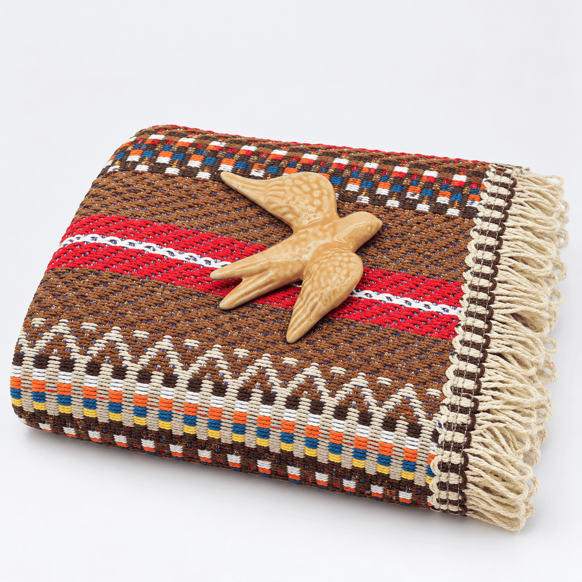 Sac cadeau I Plaid traditionnel marron et hirondelle assortie Sac cadeau I Plaid traditionnel marron et hirondelle assortie