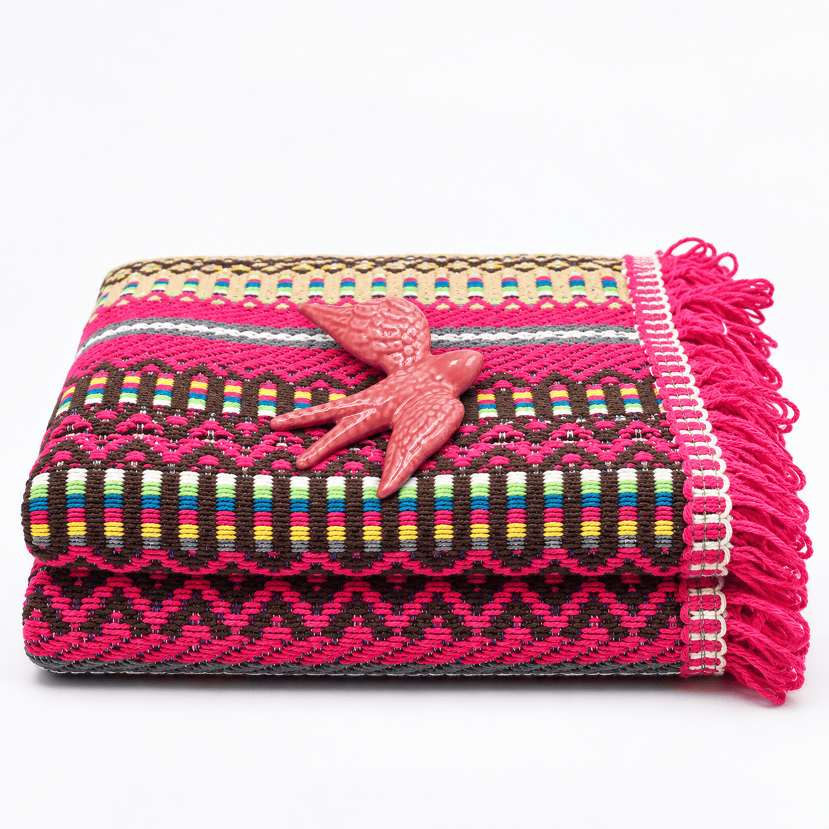 Sac cadeau I Plaid traditionnel rose et hirondelle assortie Sac cadeau I Plaid traditionnel rose et hirondelle assortie
