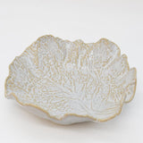 Saladier bas en grès en forme de feuille de chou Saladier en grès en forme de chou