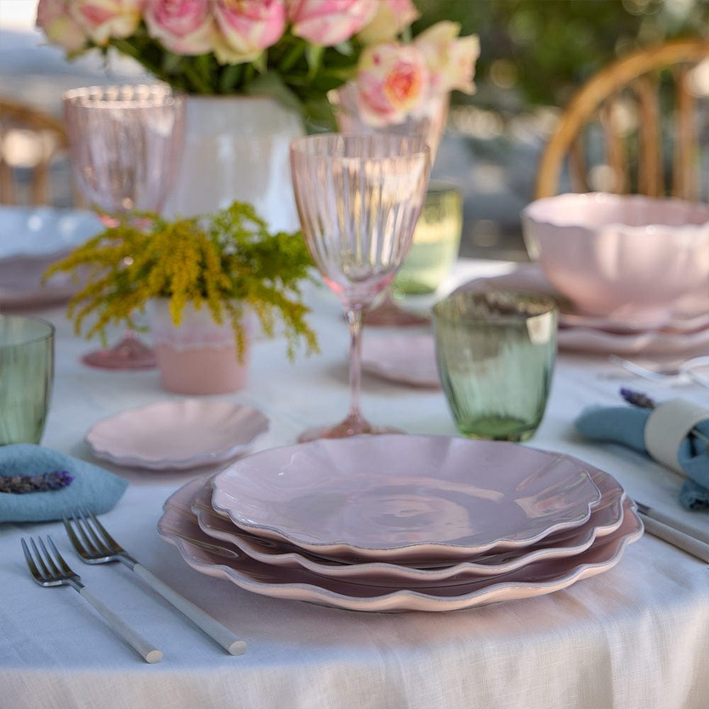 Saladier bleu en grès I Vaisselle du Portugal Assiette en grès fin "Rosa" - 28cm