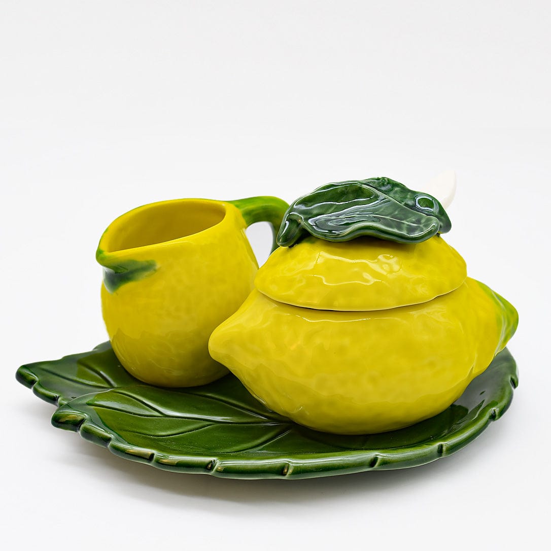 Saladier en forme de citron I Vaisselle artisanale du Portugal Service à thé en forme de citron