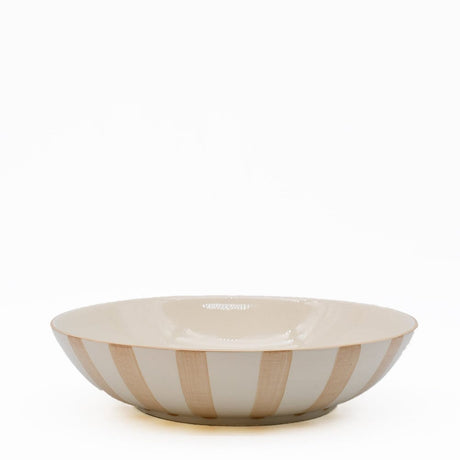 Saladier en porcelaine rayé moka et blanc Saladier rayé "Costa Nova Mar" 25cm - Moka