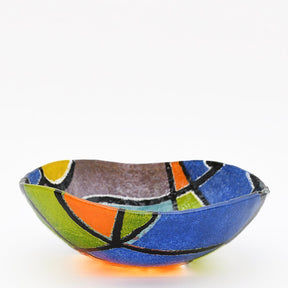 Saladier en verre fusionné - Design abstrait | Portugal Saladier en verre "Marinha Grande" - 28cm