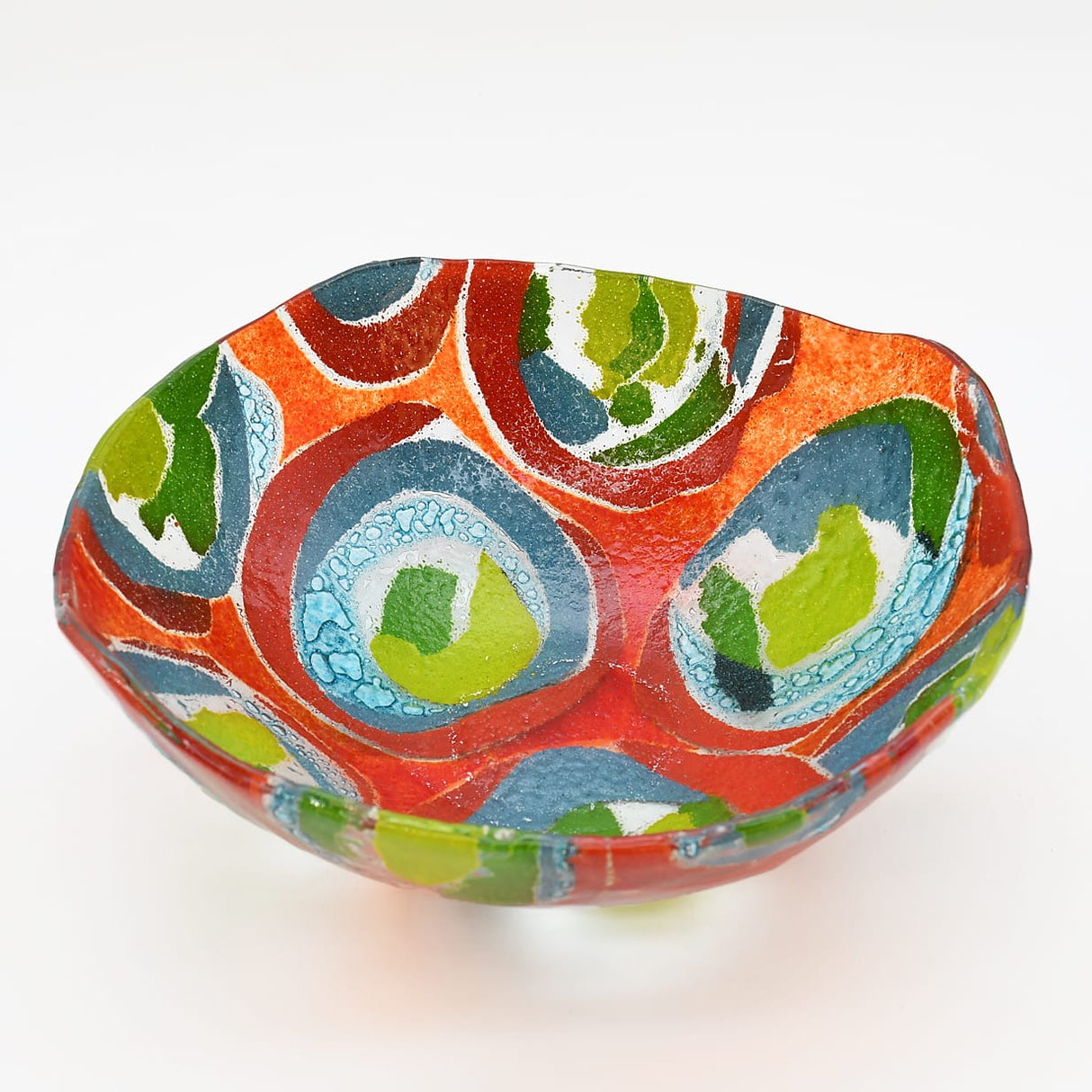 Saladier en verre fusionné - Design abstrait | Portugal Saladier en verre "Marinha Grande" - 28cm