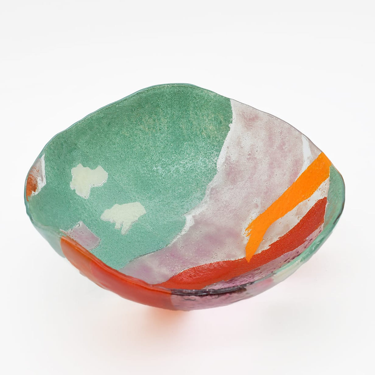 Saladier en verre fusionné - Design abstrait | Portugal Saladier en verre "Marinha Grande" - 28cm
