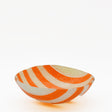 Saladier en verre rayé orange & blanc I Artisanat portugais Saladier en verre "Marinha Grande" - Orange