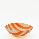 Saladier en verre rayé orange & blanc I Artisanat portugais Saladier en verre "Marinha Grande" - Orange