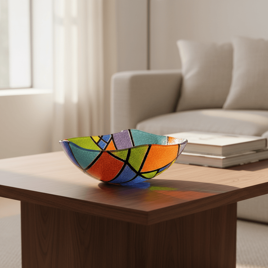 Saladier multicolore - Table basse déco
