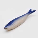 Sardine bleue et blanche en céramique portugaise Sardine en céramique de Caldas da Rainha - Bleu