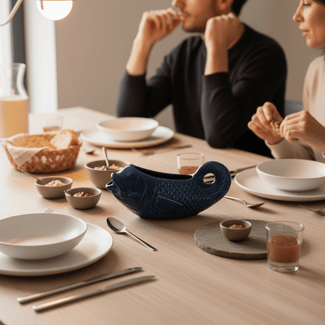 Saucière bleue en céramique en forme de poisson Saucière en céramique en forme de Poisson - Bleu